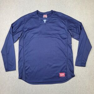 Texas Rangers Rawlings Pullover Mens‎ Large Long Sleeve Baseball Shirt